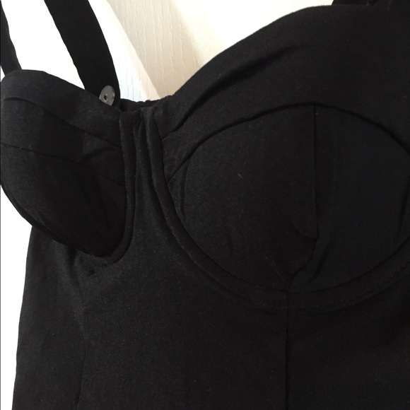 Guess Bustier Corset Top XXS Black removable strap